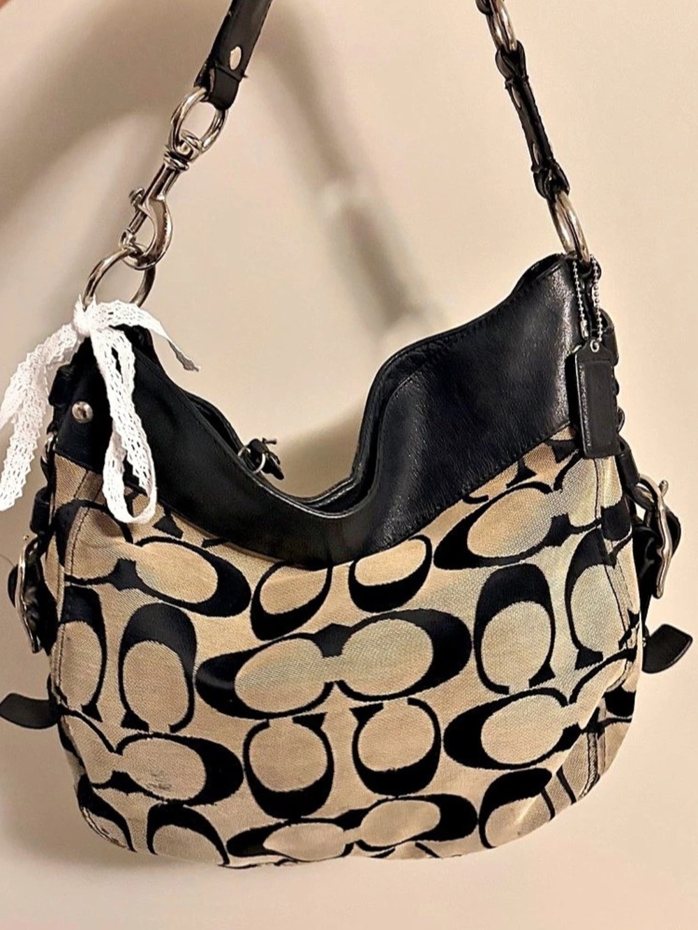 Vintage Coach Carly Black and White